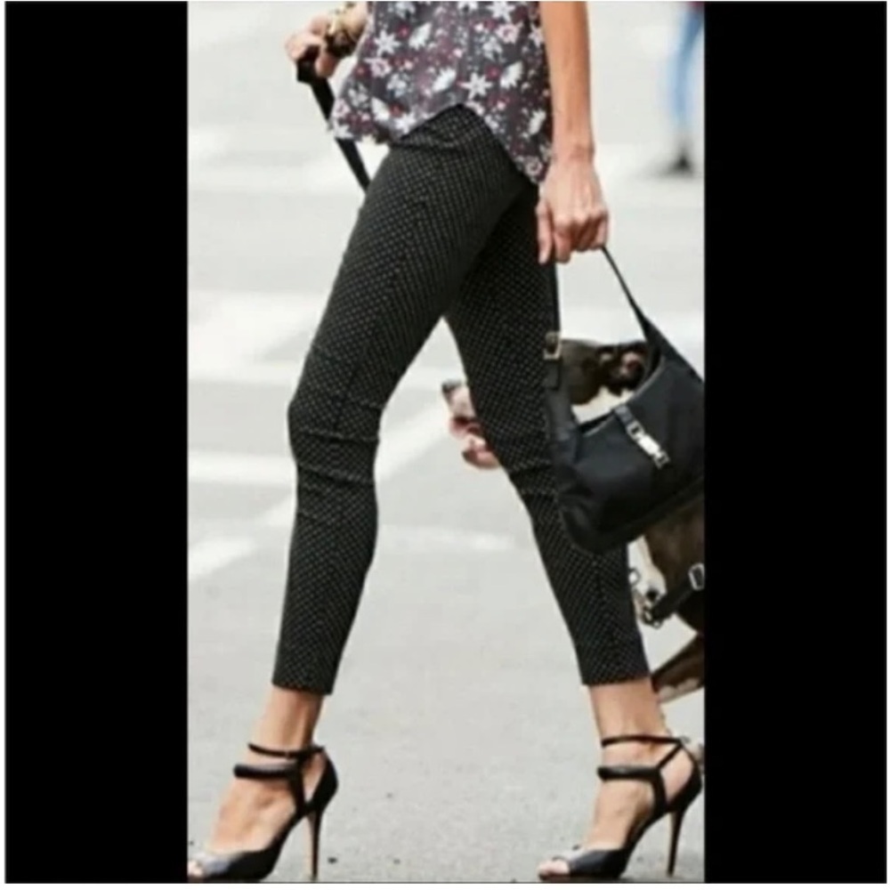 CAbi Black and White Cropped Ankle Pants